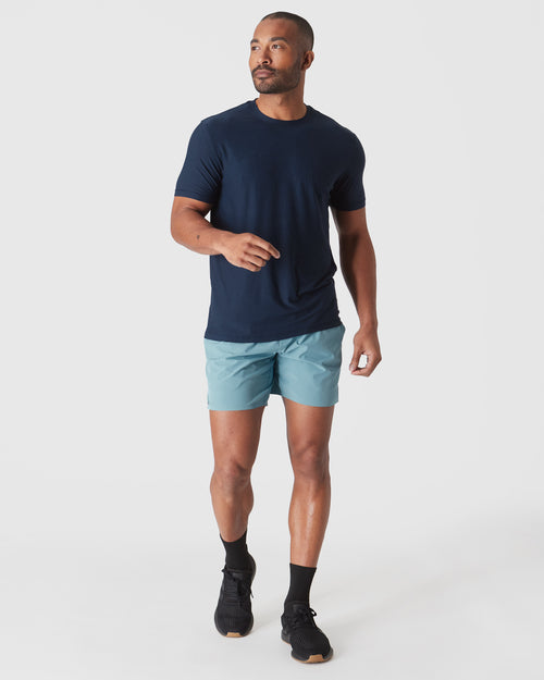 Dark Heather Cadet Active Short Sleeve Crew Neck Tee