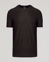 Dark Heather Cocoa Active Crew Neck Tee, plain black, short-sleeve, classic cut.