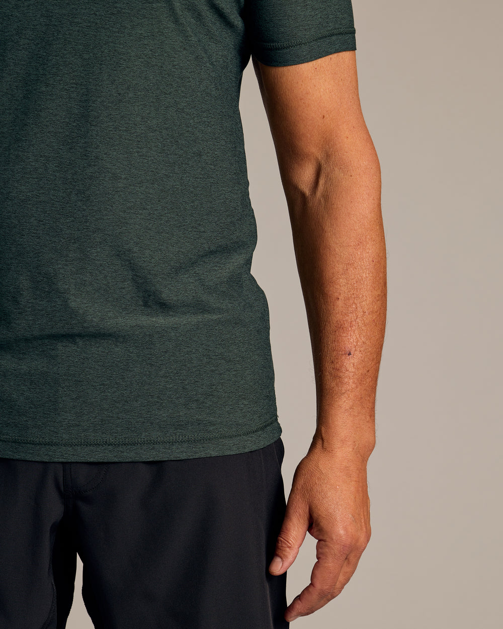 Dark Heather Forest Active Crew Neck Tee