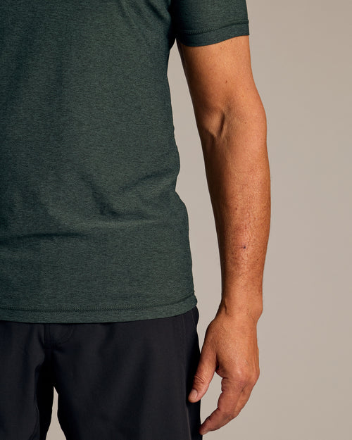 Dark Heather Forest Active Crew Neck Tee