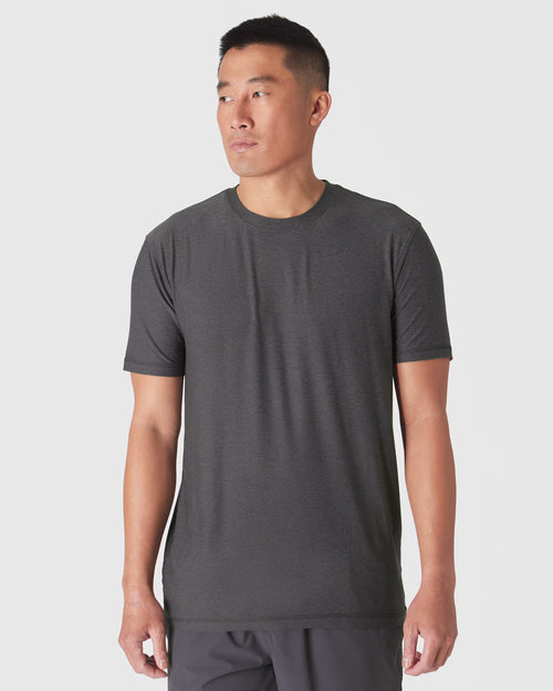 Dark Heather Tempest Active Short Sleeve Crew Neck Tee