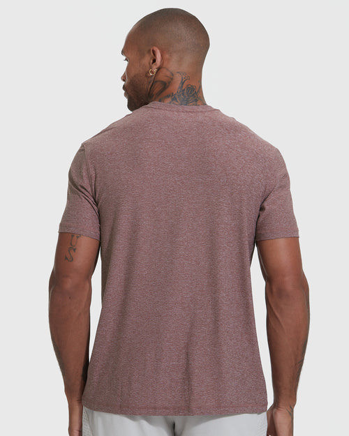 Heather Burgundy Active Short Sleeve Crew Neck Tee