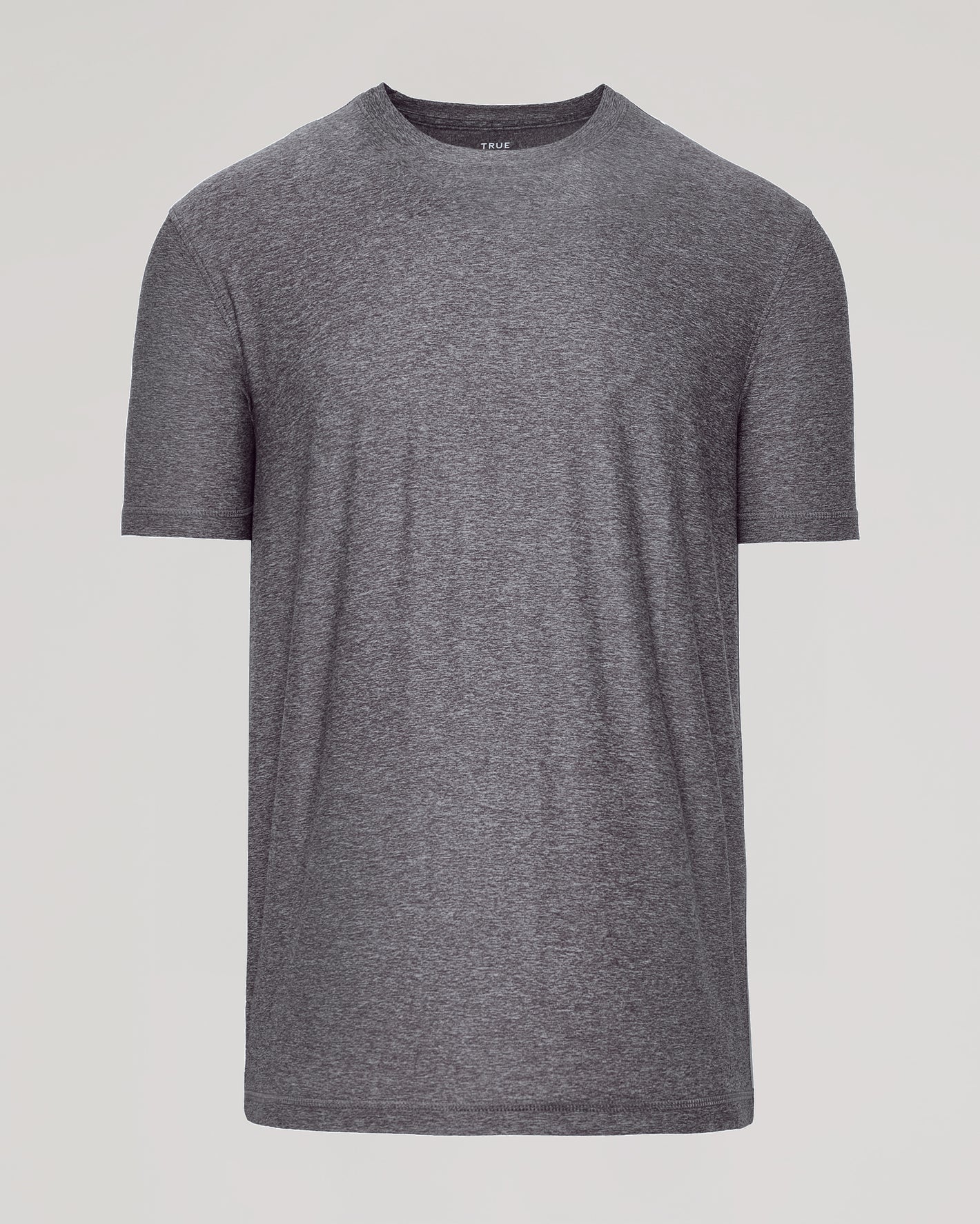 Heather Cocoa Active Crew Neck Tee, medium heather gray, short-sleeve, crew-neck.