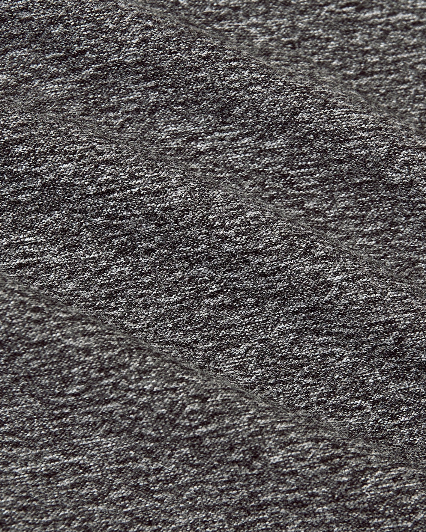 Heather Cocoa Active Crew Neck Tee in soft, marled gray knit fabric.