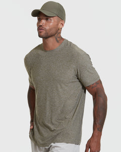 True ClassicHeather Military Green Active Crew Neck Tee