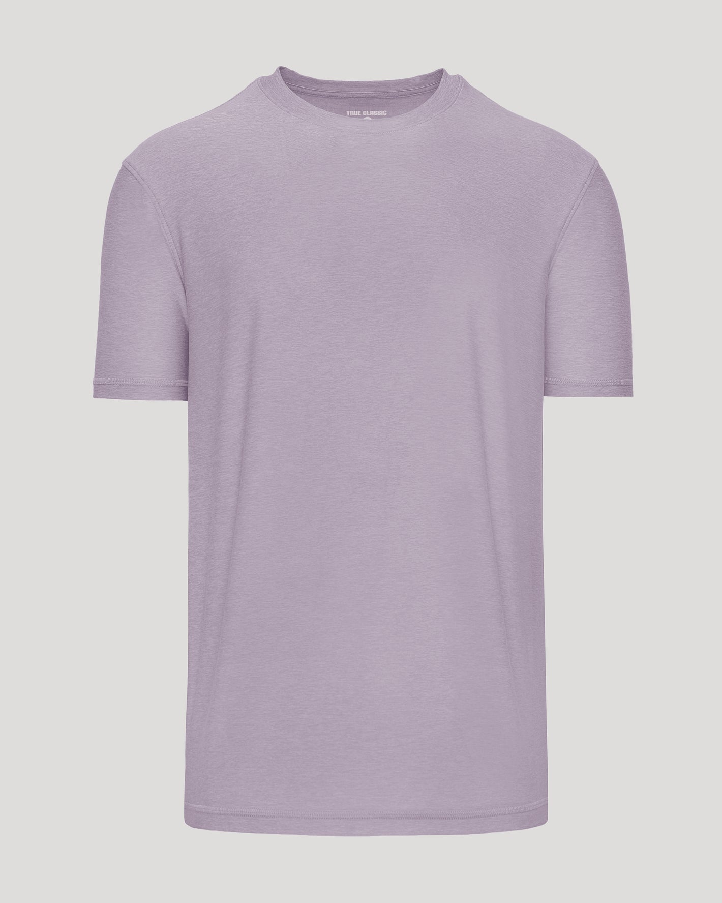 Iris Active Crew Neck Tee, classic-fit, light lavender, True Classic label.