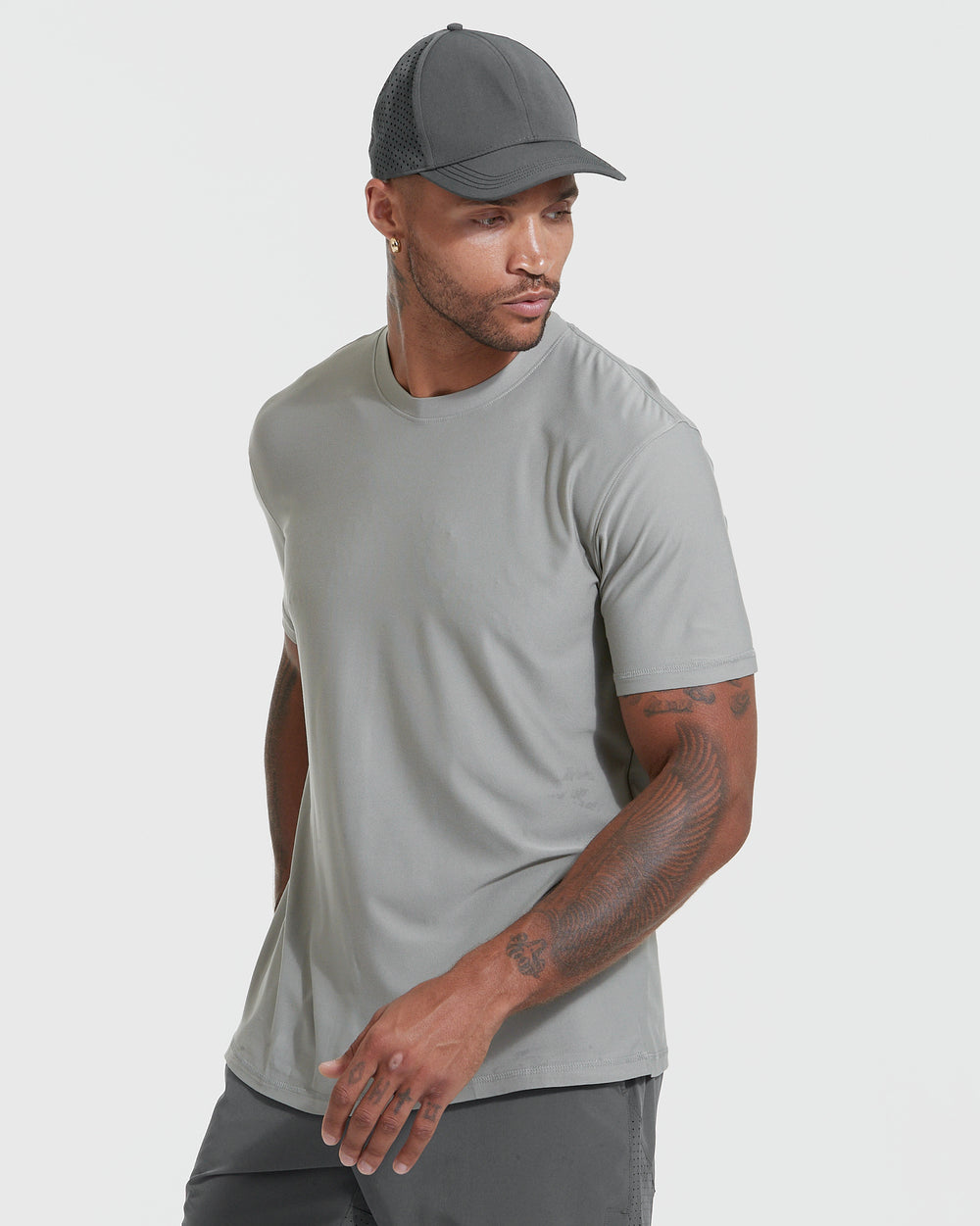 Iron Gray Active Short Sleeve Crew Neck Tee