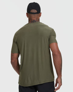 True ClassicMilitary Green Active Crew Neck Tee