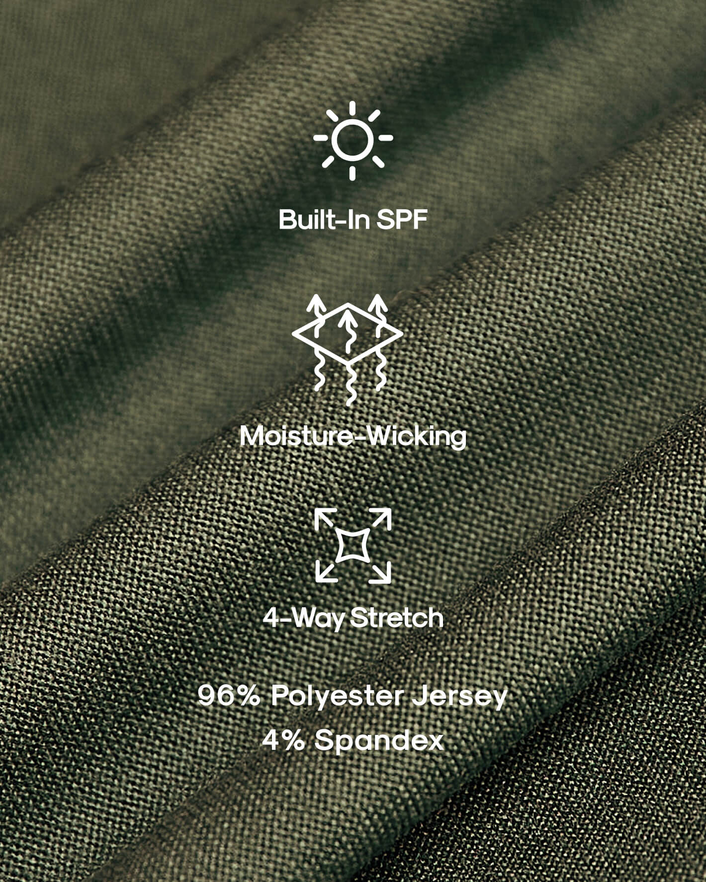 Active Crew 6-Pack knit fabric with SPF, moisture-wicking, and stretch features.