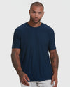 Man wearing navy Active Sampler 3-Pack T-shirt.