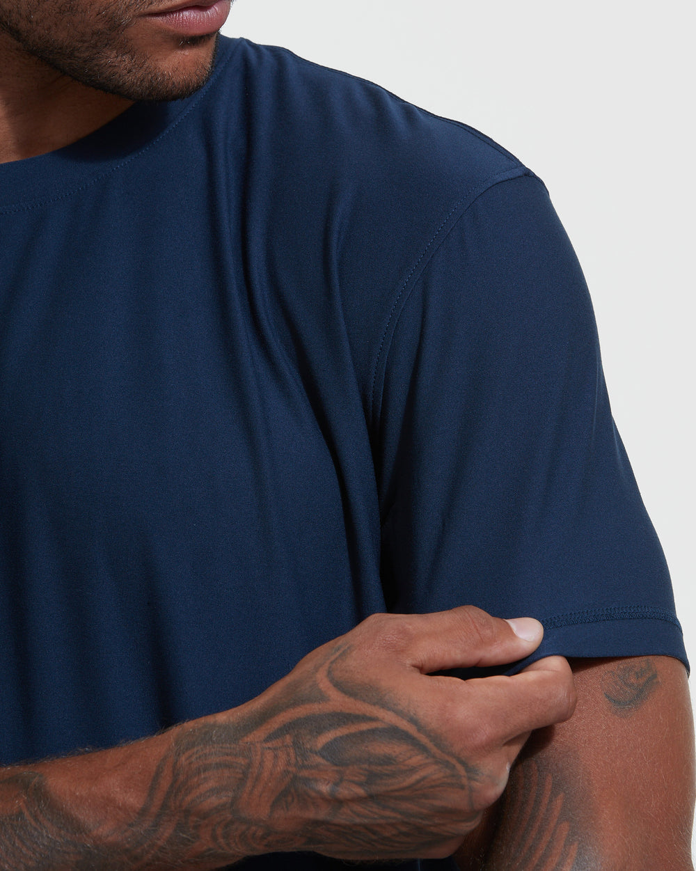 Navy Active Short Sleeve Crew Neck Tee