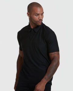 True ClassicBlack Active Short Sleeve Polo