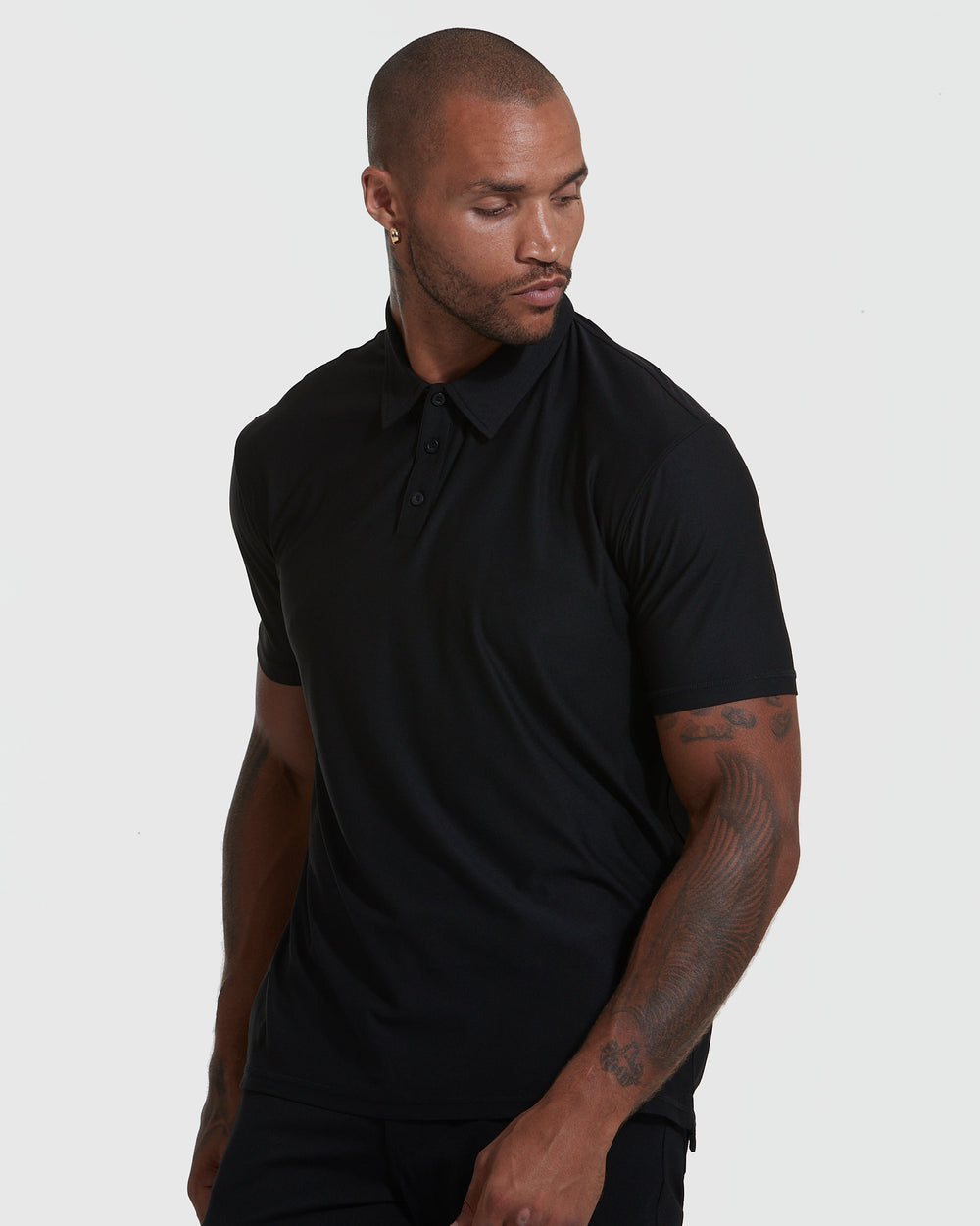 Black Active Short Sleeve Polo