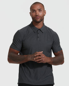 True ClassicCharcoal Heather Gray Active Short Sleeve Polo