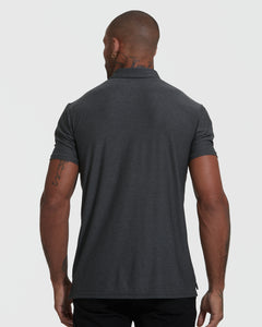 True ClassicCharcoal Heather Gray Active Short Sleeve Polo