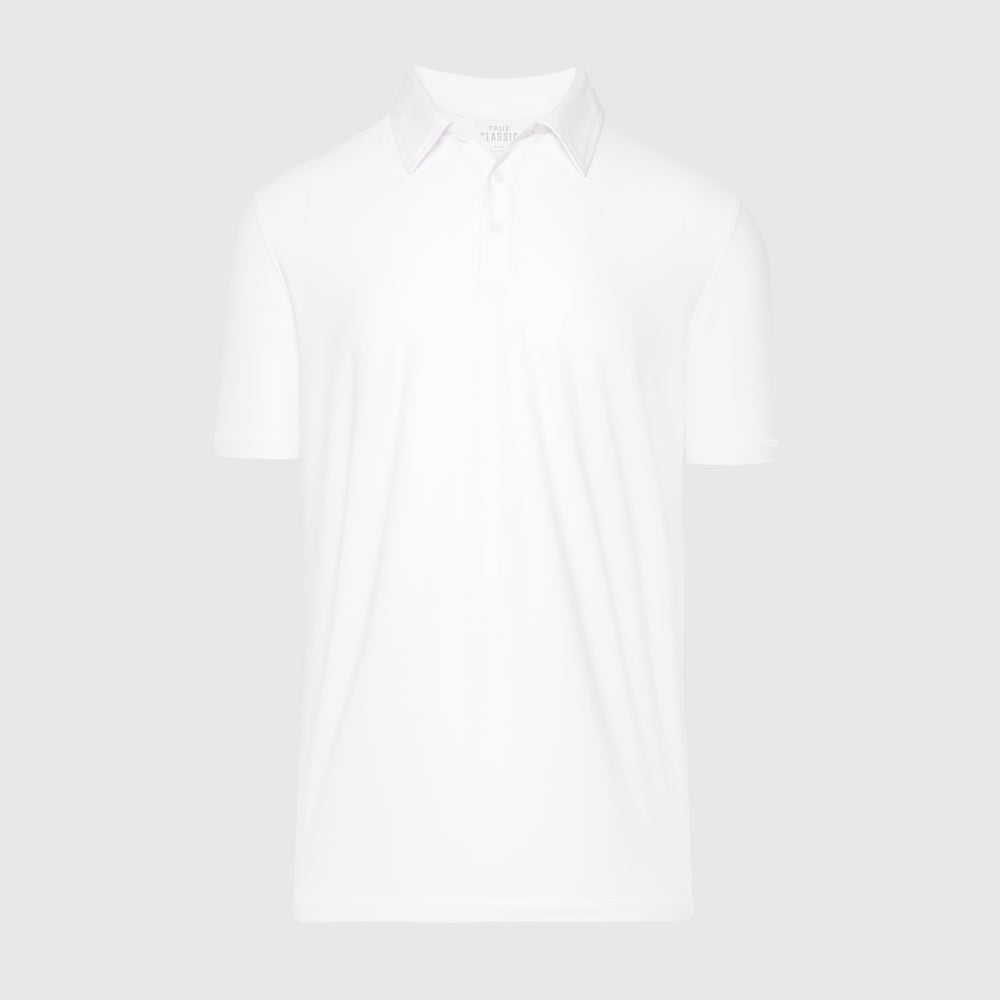 White Active Short Sleeve Polo