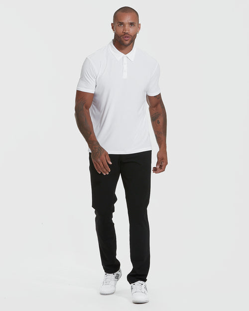 White Active Short Sleeve Polo