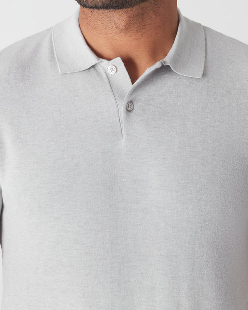 Heather Gray Short Sleeve Sweater Polo