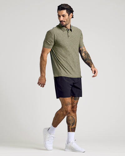 Active Polo - Heather Military Green