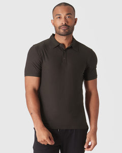 True ClassicDark Heather Cocoa Active Short Sleeve Polo