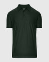True Classic Men’s Active Short Sleeve Polo, dark forest-green, classic collar, three-button placket.