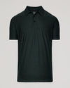 Dark Heather Forest Active Polo 2.0 with three-button placket.