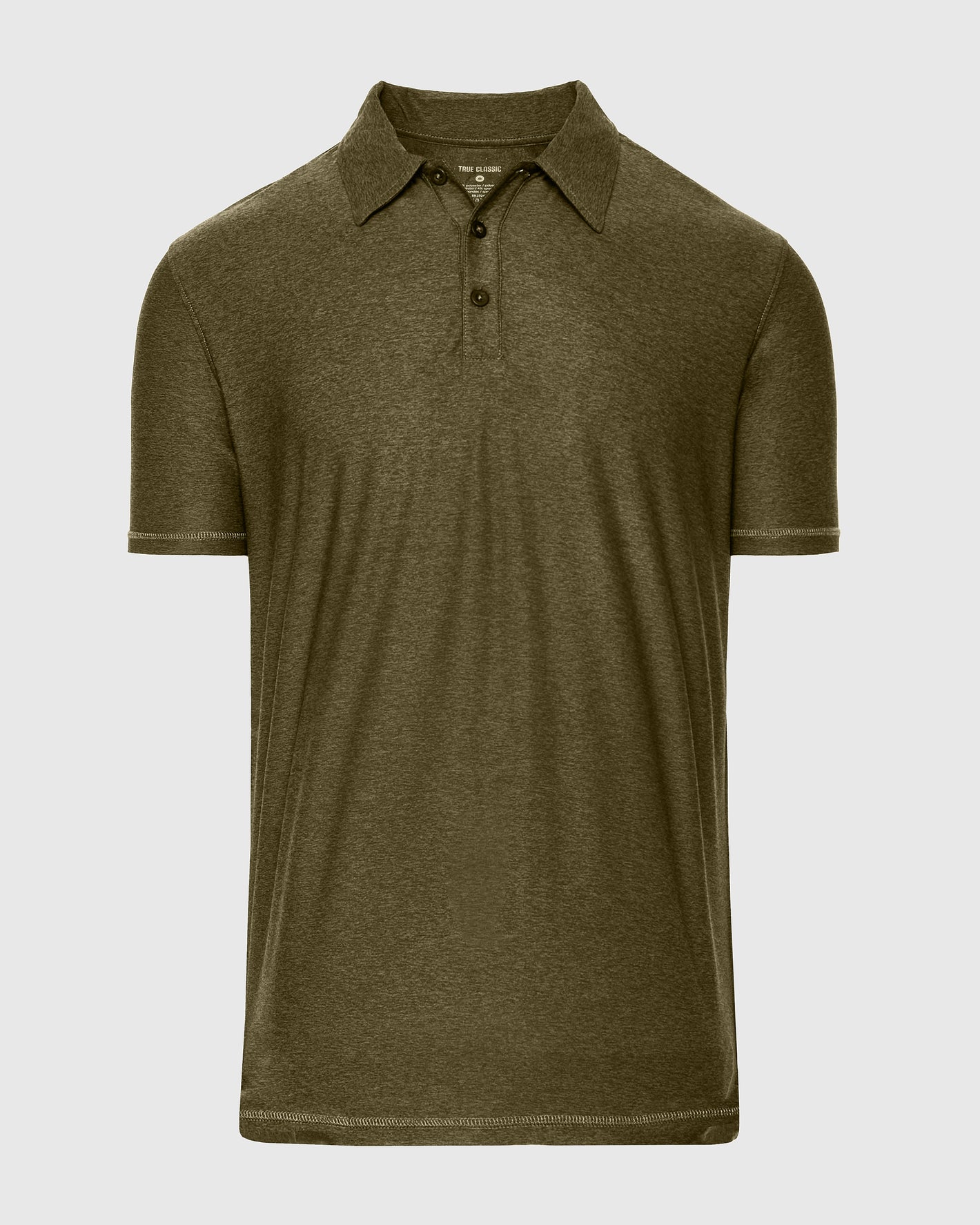 True Classic Men’s Active Short Sleeve Polo with three-button placket.