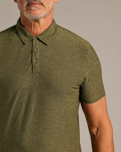 True ClassicDark Heather Pear Active Polo 2.0