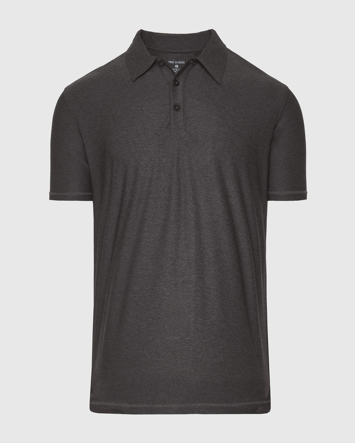 Dark Heather Tempest Active Polo 2.0 with classic collar and placket.