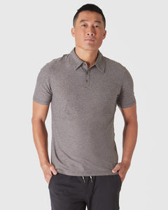 True ClassicHeather Cocoa Active Short Sleeve Polo