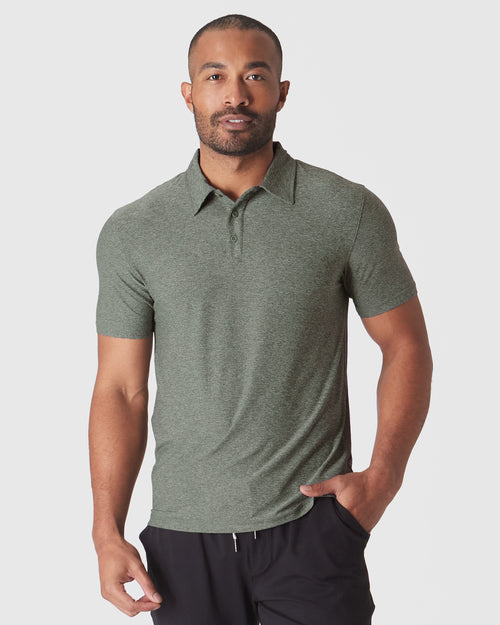 Heather Forest Active Short Sleeve Polo