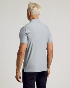 True ClassicBack view of man in Light Heather Gray Active Polo 2.0.