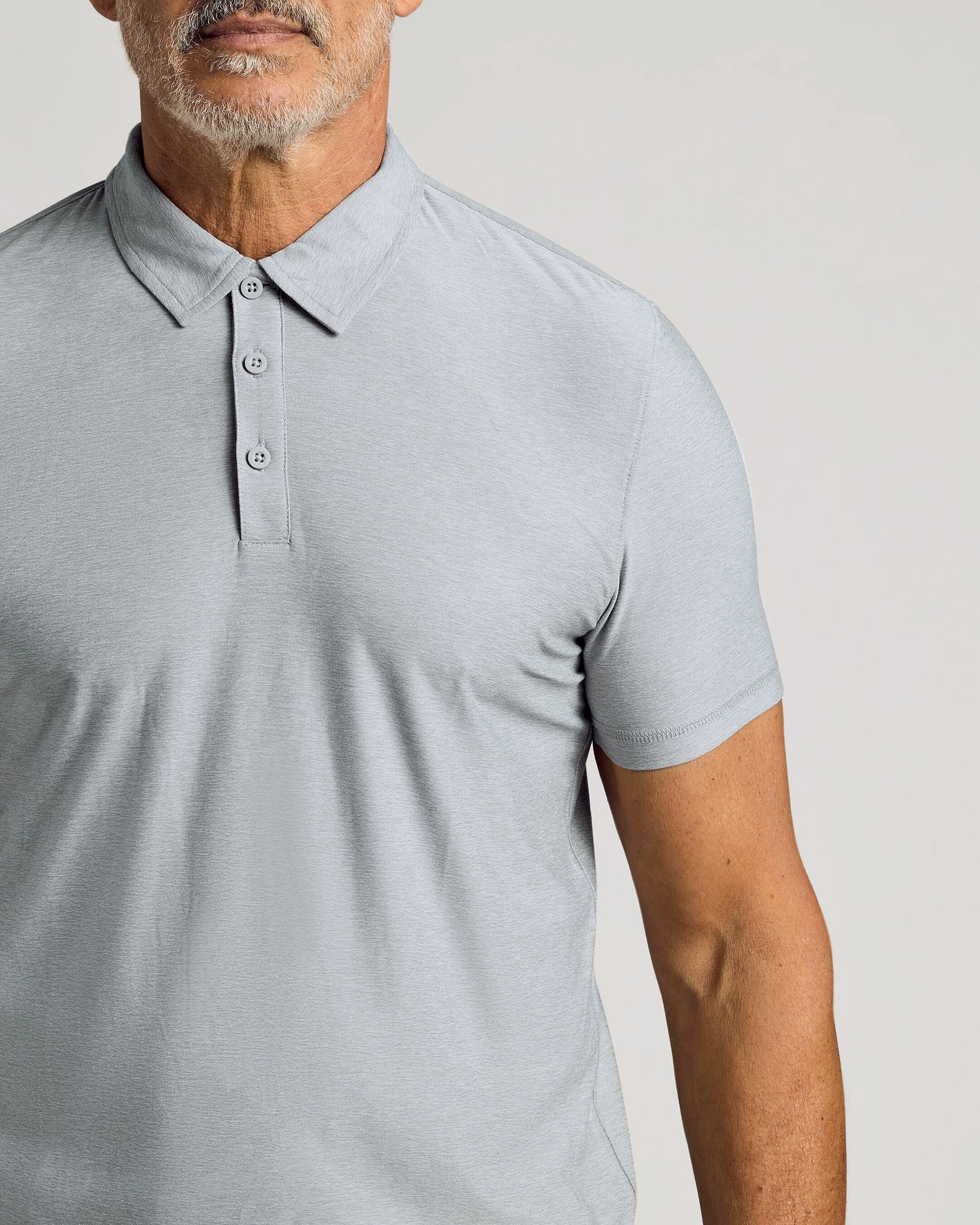 Heather Light Gray Active Polo