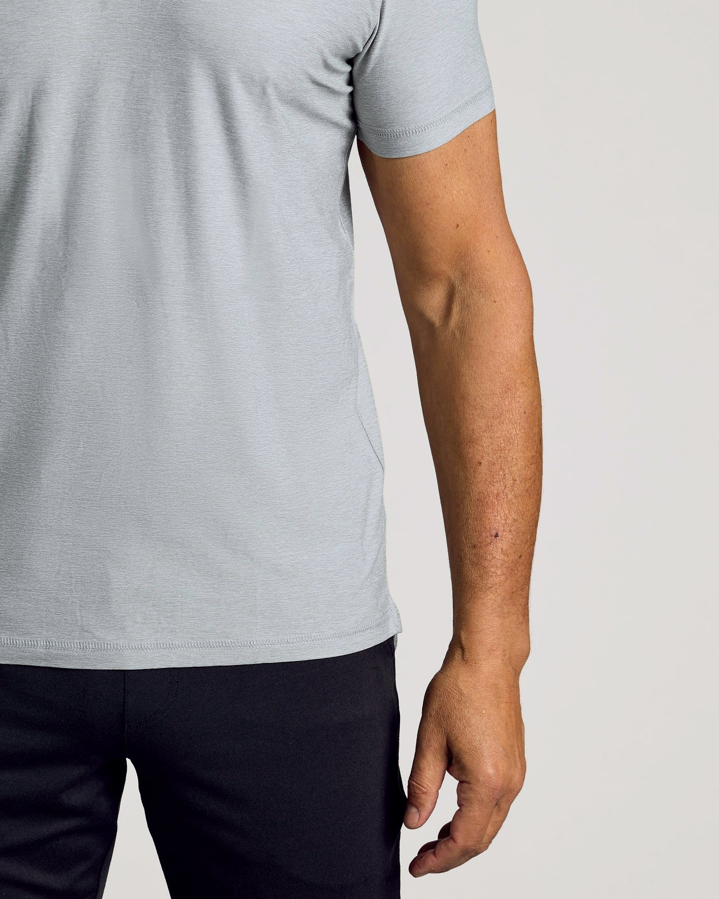 Heather Light Gray Active Polo