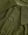 Military Green Active Polo 2.0 collar with buttons and texture.