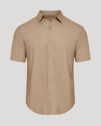 Linen Short Sleeve Shirt - Dusty Taupe