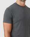 Charcoal Heather Gray Short Sleeve Loungewear Tee on man's upper body.