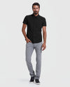 Male model in Black Short Sleeve Commuter Shirt from 3-Pack.