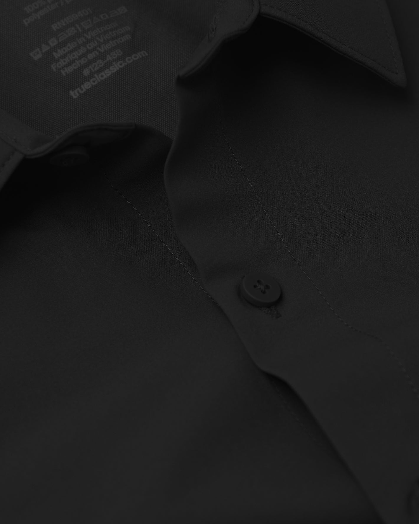 Timeless Short Sleeve Commuter Shirt, black, collared, button-up, polyester.