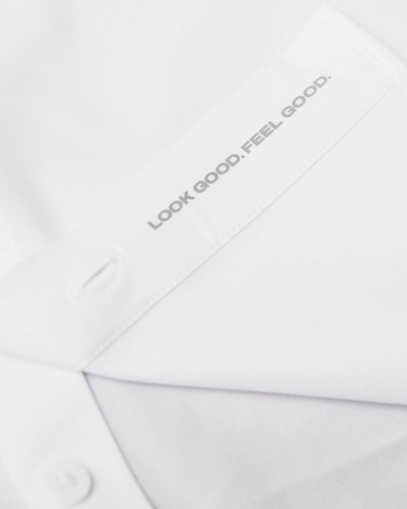 White Short Sleeve Commuter Shirt 2-Pack with slogan inside collar.