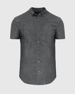 True ClassicBlack Wash Short Sleeve Stretch Chambray Shirt