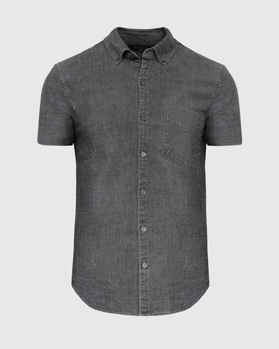 Chambray Short Sleeve Shirt - Black Wash