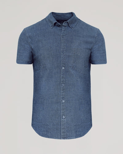 Chambray Short Sleeve Shirt - Medium Indigo Wash