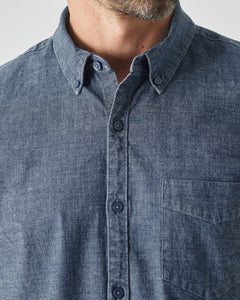 True ClassicMedium Indigo Wash Short Sleeve Stretch Chambray Shirt