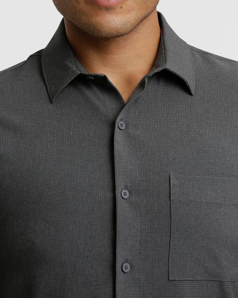 Charcoal Heather Gray Short Sleeve Ripstop Commuter Shirt