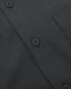 Charcoal Heather Gray Ripstop Shirt with buttons and chest pocket close-up.