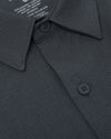 Navy & Fiord Shirt, textured, collar, buttons, breathable, stretchy fabric.