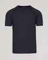 Black Active Mesh Crew in waffle-knit style, short-sleeved, crew-neck design.