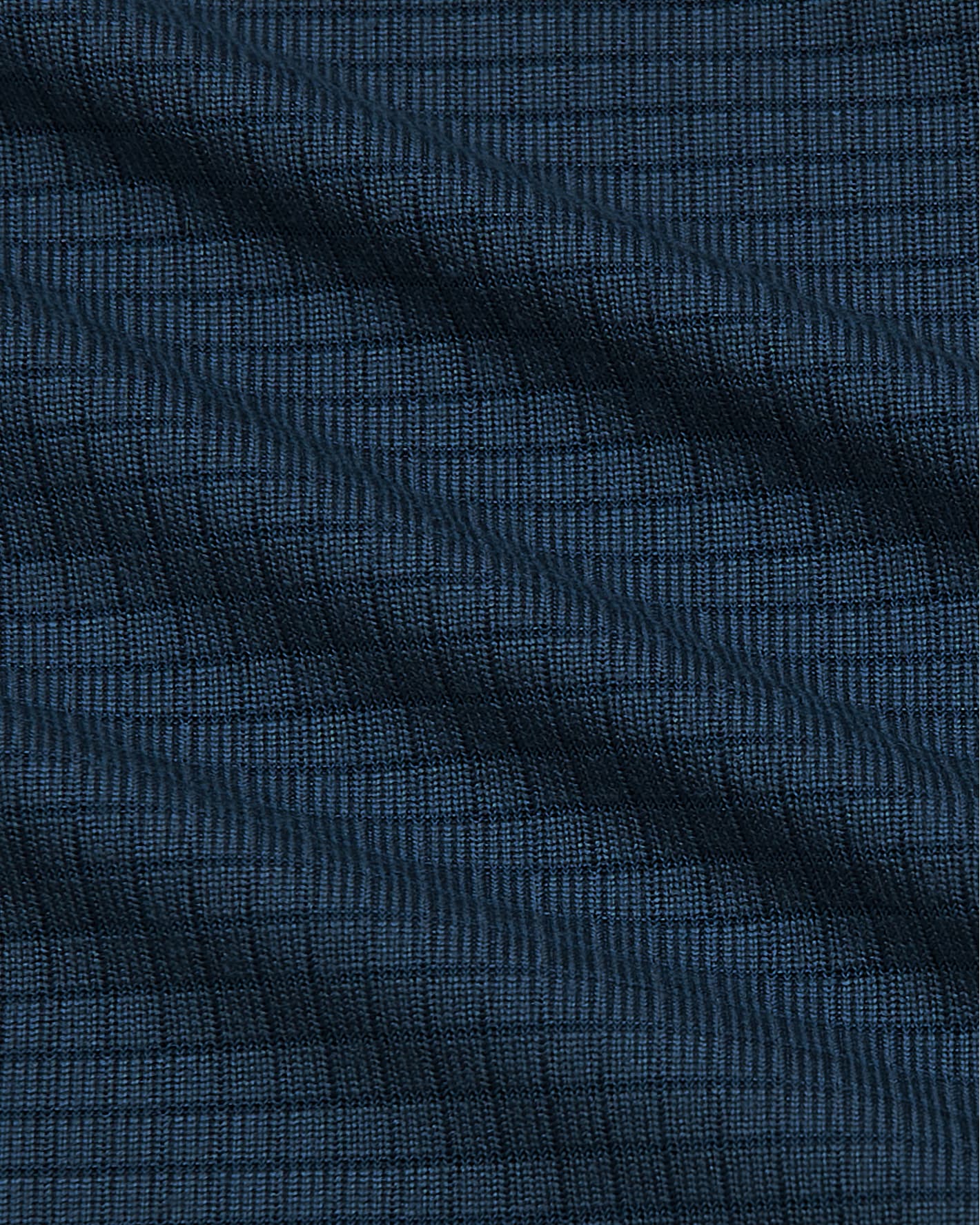Navy Active Mesh Crew fabric close-up showing textured weave and gentle folds.