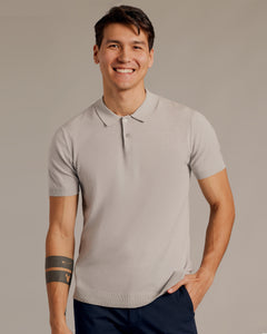 True ClassicHeather Gray Short Sleeve Sweater Polo 2.0